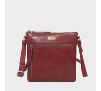 Assots London Rue' Polished Vt Real Leather Crossbody Bag In Dark Red Dark Red