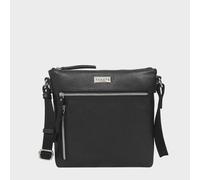 Assots London Rue' Soft Pebble Grain Leather Crossbody Bag In Black Black
