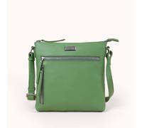 Assots London Rue' Soft Pebble Grain Leather Crossbody Bag In Bright Green Bright Green