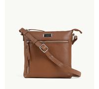 Assots London 'RUE' Tan Pebble Grain Real Leather Crossbody Bag