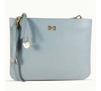 Assots London 'SOPHIA' Cameo Blue Pebble Grain Zip Top Leather Crossbody Bag