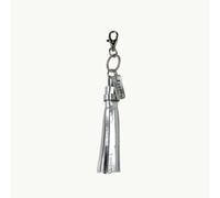 Assots London 'TASSEL' Super Cute Silver Metallic Leather Key Ring Holder/Charm