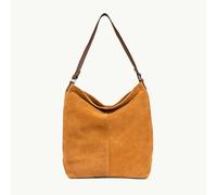 Assots London 'TINA' Tan Suede Real Leather Unlined Slouchy Shopper Tote Bag
