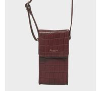Assots London 'tracy' Croc Textured Real Leather Crossbody Phone Bag Red