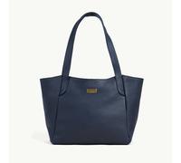 Assots London 'URBAN TOTE' Navy Pebble Grain Real Leather Work Tote Bag
