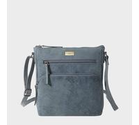 Assots London Women's 'AGATHA' Real Leather Crossbody Bag in Mid Blue