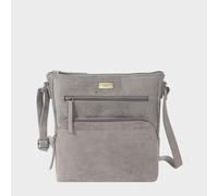 Assots London Women's 'AGATHA' Real Leather Crossbody Bag in Mid Grey Assots London Mid Grey One Size