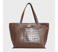 Assots London Women's AGNES' Croc Embossed Real Leather Designer Tote Bag in Tan Assots London Tan