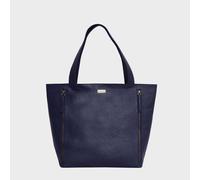 Assots London Women's CORDER' Pebble Grain Real Leather Oversized Tote Bag in Navy Assots London Navy
