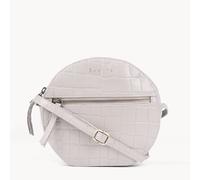 Assots London Women's JANE' Embossed Croc Leather Round Designer Crossbody Bag in Light Grey Assots London Light Grey One Size