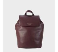 Assots London Women's JERMYN' Classic Full Grain Leather Flap-over Backpack in Burgundy Assots London Burgundy