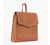 Assots London Women's MARGARET' Distressed Vintage Real Leather Flap Over Backpack in Tan Assots London Tan