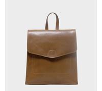 Assots London Women's MARGARET' Natural Grain Polished Leather Flap Over Backpack in Tan