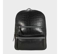 Assots London Women's OSCAR' Full Grain Croc Leather Laptop Backpack in Black