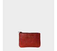 Assots London Women's Poppy' Full Grain Leather Zip Top Coin Purse in Red