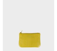 Assots London Women's Poppy' Full Grain Leather Zip Top Coin Purse in Yellow
