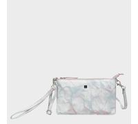 Assots London Women's 'TODD' Tie Dye Real Leather Crossbody Wristlet Bag in Blue