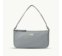 Assots London 'ZARA' Cashmere Blue Soft Pebble Grain Real Leather Baguette Shoulder Bag