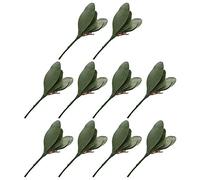ASSR Artificial Phalaenopsis Branch,10PcsSimulation Moth Orchid Leaf Bulk Faux Phalaenopsis Orchid Leaves Real Touch Latex Cymbidium Stem Fake Green Plant for Flower Garden Bonsai Decor