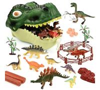 ASSRECT Dinosaur Toys for 3 4 5 6 Year Old Kids, 45PCS Dinosaur Set with Storage Box, Realistic Jurassic figures Playset for Kids, Educational Birthday for Toddlers