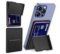 Asstar Magnetic Wallet Compatible with MagSafe, Adjustable Wallet for Apple Wallet Mag Safe, Magnetic Card Holder for iPhone 15/14/13/12, PU Leather Twill 3 Cards, Black, Twill