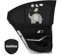 Asstikoo Car Window Shades for Baby, Car Sun Shades with UV Protection, Universal Fit Stretchable Side Window Sunscreen Sun Shades, Rear Window Shade
