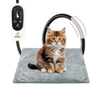 Asstikoo Pet Heating Pad, Adjustable Dog Heating Pad with 4-Level Timer and 30-55℃ Temperature, Cats Indoor Heating Blanket for Puppies with Chew Resistant Cord, Electric Pet Heated Mat(M-45 * 45cm)