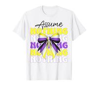 Assume Nothing Nonbinary Flag Pride Girl Coquette Bow T-Shirt