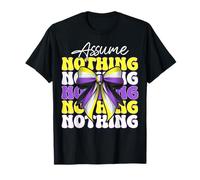 Assume Nothing Nonbinary Flag Pride Girl Coquette Bow T-Shirt