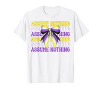 Assume Nothing Nonbinary Flag Pride Girl Coquette Bow T-Shirt