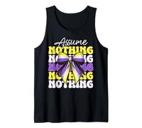 Assume Nothing Nonbinary Flag Pride Girl Coquette Bow Tank Top