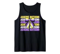 Assume Nothing Nonbinary Flag Pride Girl Coquette Bow Tank Top