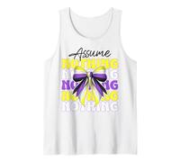 Assume Nothing Nonbinary Flag Pride Girl Coquette Bow Tank Top