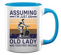 Assuming I'm Just an Old Lady was Your First Mistake Ceramic Tea Coffee Mug Light Blue