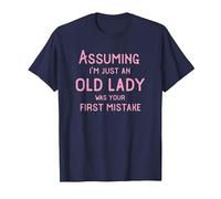 Assuming I'm Just an Old Lady was Your First Mistake Funny T-Shirt, Men, Navy Blue, XX-Large