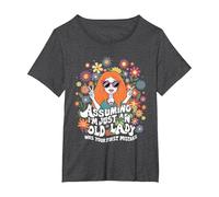 Assuming I'm Just an Old Lady was Your First Mistake Hippie T-Shirt, Women's Plus, Dark Heather Grey, 1X
