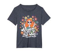 Assuming I'm Just an Old Lady was Your First Mistake Hippie T-Shirt, Women's Plus, Heather Blue, 2X