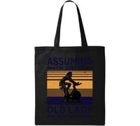 Assuming I'm Just An Old Lady Was Your First Mistake Natural Ecological Cotton Tote Bag Black