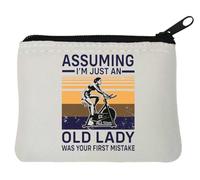 Assuming I'm Just an Old Lady was Your First Mistake Neoprene Coin Purse Pouch 10x11cm White