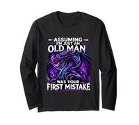 Assuming I'm Just an Old Man Fantasy Book Reader Mom Dragon Long Sleeve T-Shirt