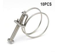 Assurance with 10PCS Double Wire Hose Clips in Stainless Steel, Optimal Choice for Pond Pipe Applications (9-14mm)