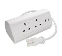 Assured Desktop Bench Table Mountable PDU 2 Way UK Sockets With 2 30W USB-C Ports Power Pod White