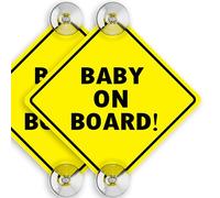 ASSURED SIGNS Baby On Board Signs for Car, 5" x 5", 2 Pack