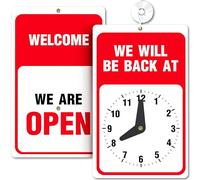ASSURED SIGNS Will Return Clock Sign, 9.25 x 5.75 Inch, Be Back Soon Sign