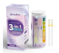 AssuTest UTI Test Strips - 3-in-1 Advanced Urinary Tract Infection Home Testing Testing Kit Detection with Accurate Leukocytes, Nitrite, and PH Readings, Simple at-Home Urine Test Strips, 50ct
