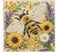 Assveu Pearl Painting Kit with Frame (20x20cm) | Self-Adhesive Canvas Bead Art Set Dotting Pen Tray Wax Included for Home Wall Decor