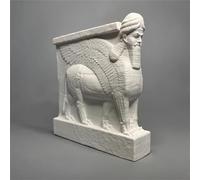 Assyrian Winged Bull Statue Bust Collection Figurine Gypsum Figure for Living Room Home Shelf Decor Modern Art Model