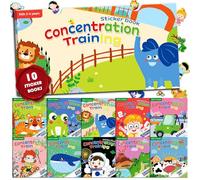 ASTARON 10 Pack Sticker Activity Books for Kids Road Trip Car Airplane Travel Activities Educational Sensory Learning Toys Birthday Gifts for Kids
