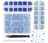 ASTARON 2-6mm Mixed Blue Flatback Resin Rhinestones for Bedazzling Crafts