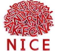 ASTARON 36 Pcs Iron on Letters and Numbers Patches, 1.5 Inch Alphabet Embroidered Patch A-Z, Numbers 0-9 Patches Alphabet Cloth Patch for Clothes, Socks, Jeans, Hat, DIY Accessories(Red)